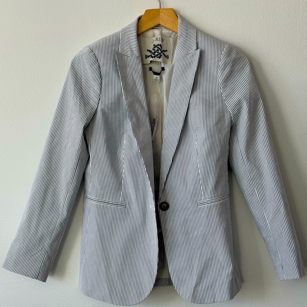 Jcrew Blazer NWT blue and white stripe